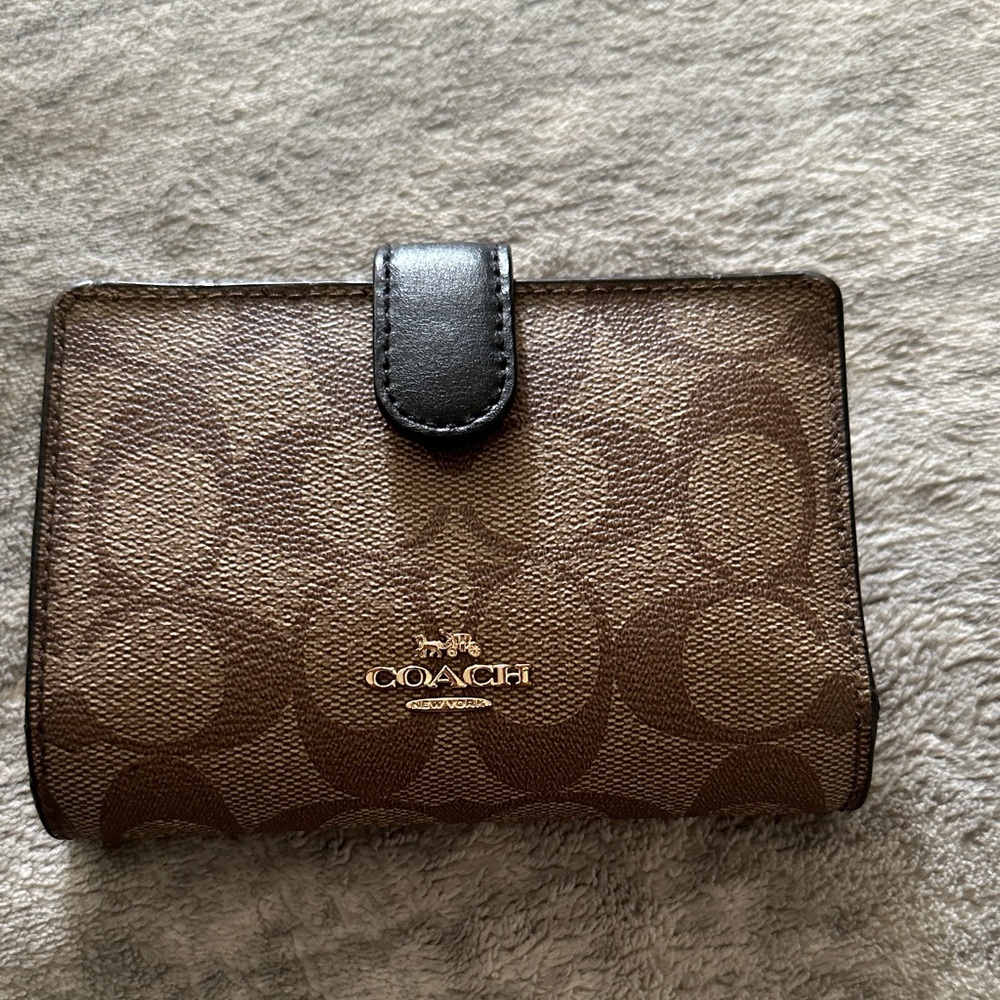 Coach Signature Brown and Black Wallet